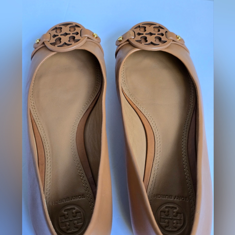 Tory Burch Tan Ballet Flats 7m Gabriel - Picture 5 of 6